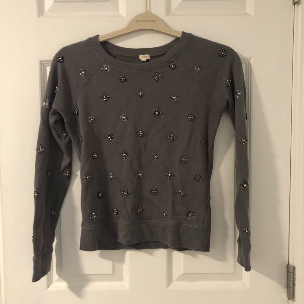 J crew embellished sweatshirt